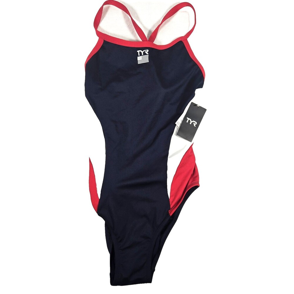 TYR Women's High-Performance Athletic One-Piece Swimsuit USA Women's XL 38 NWT